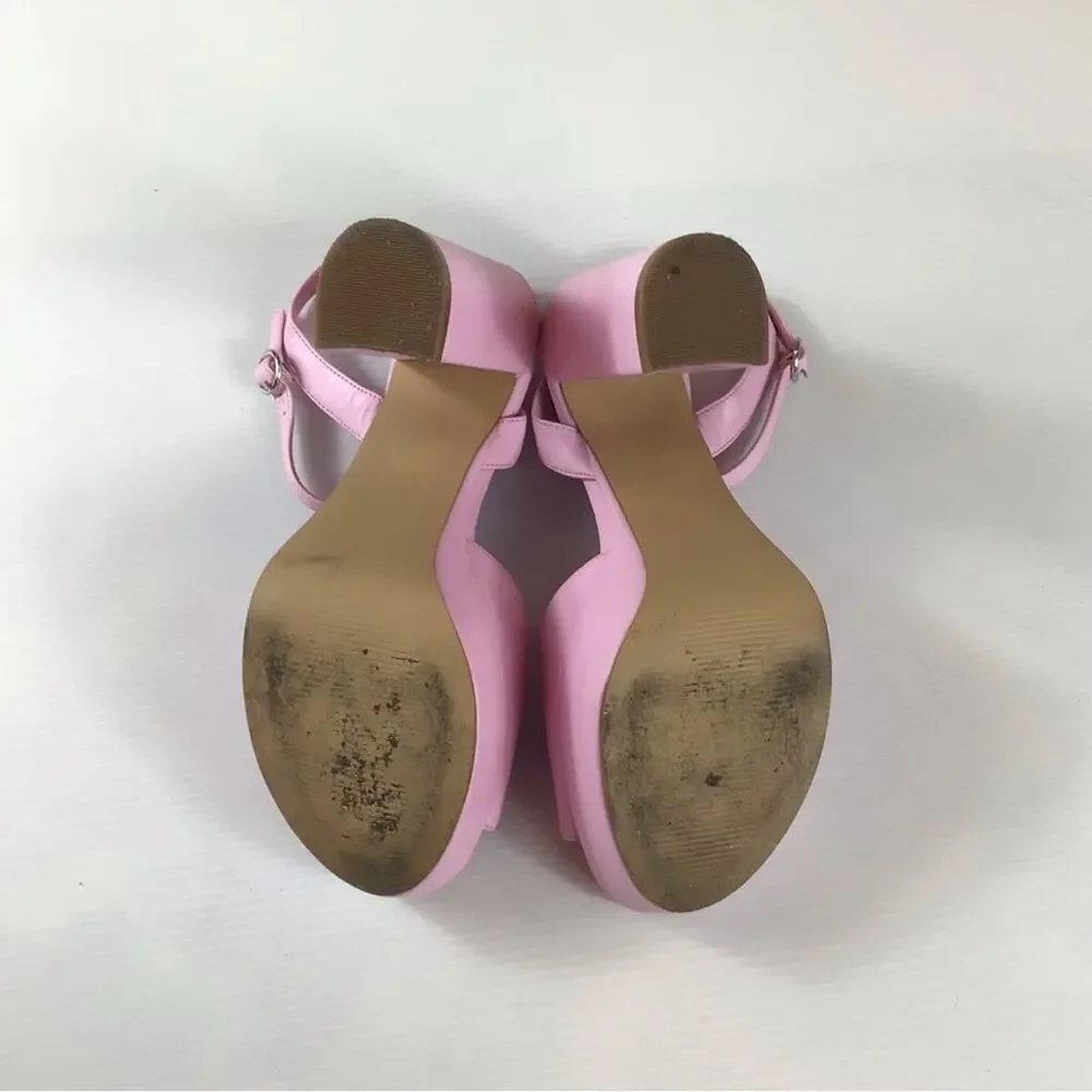 Marc Fisher Pink Platform Block Heel Sandals